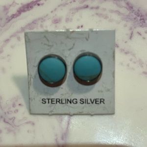Turquoise Stud  earrings Sterling Silver 925 new gift